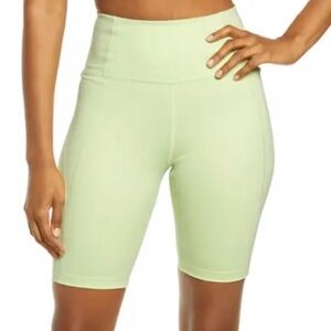 GIRLFRIEND COLLECTIVE NWT HIGH RISE BIKE SHORTS BUTTERFLY NEON YELLOW GREEN